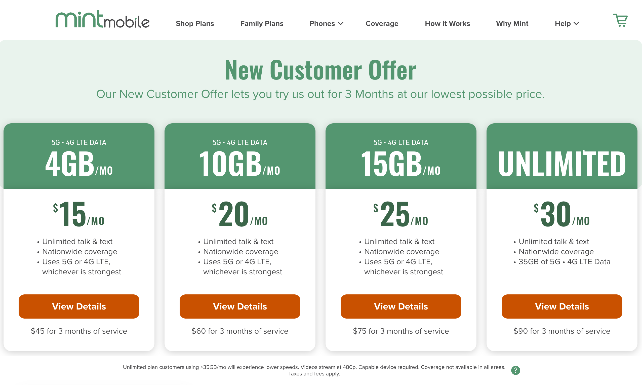 mint mobile plan price